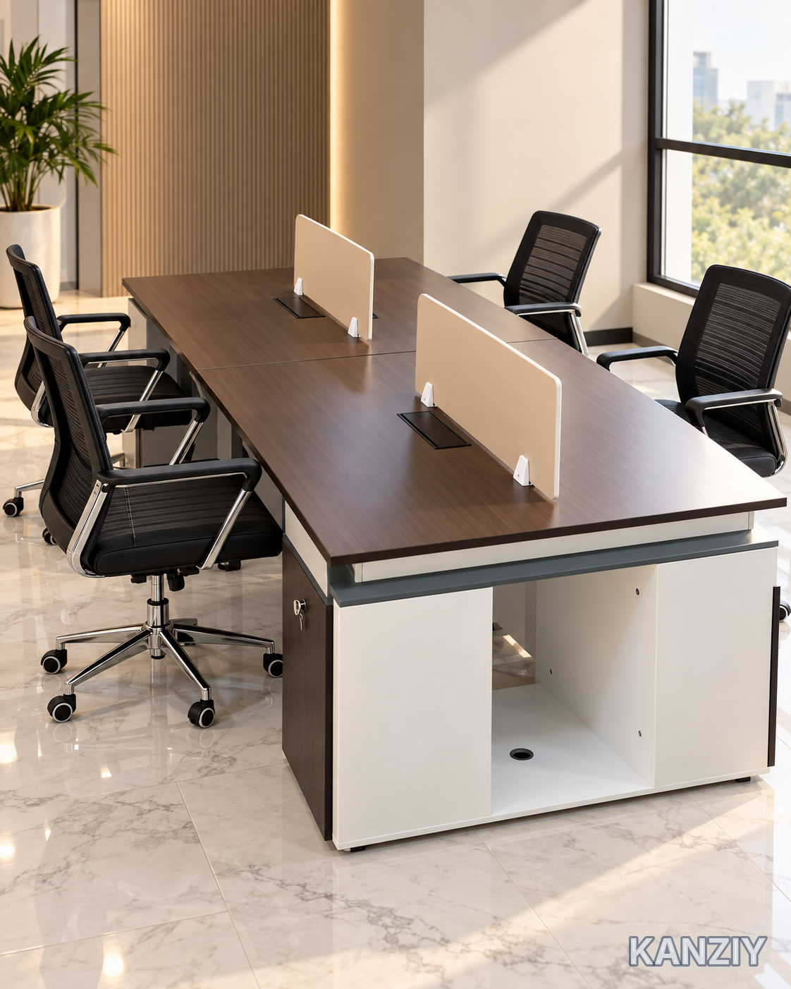 4-Seater Office Workstation Set
