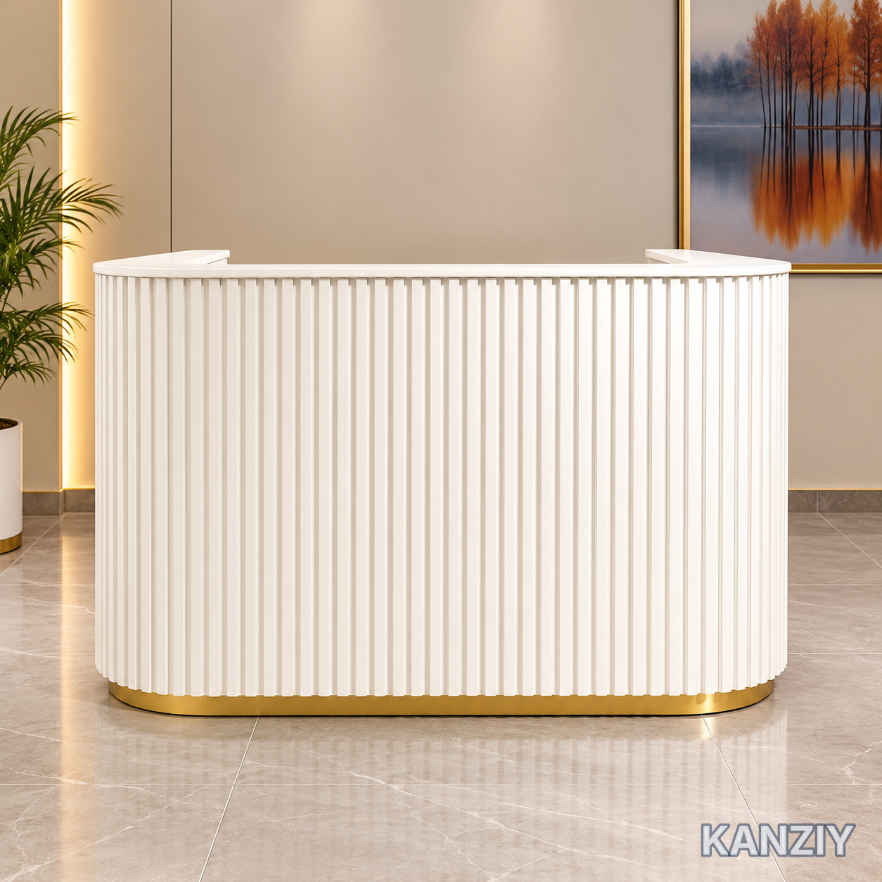 Fluted Luxury Reception Desk